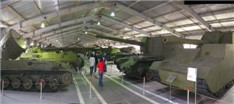 Вид на павильон с тяжелыми танками. Cправа -> Тяжелая самоходная установка СУ-14-2 (N2). Во время 